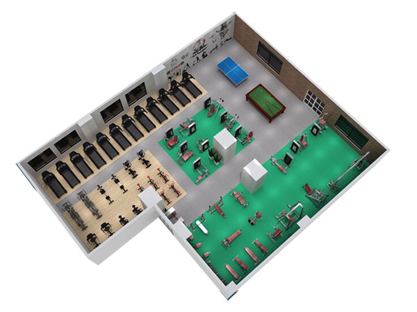 1000平方健身房配置方案-广西mk体育健身器材有限公司