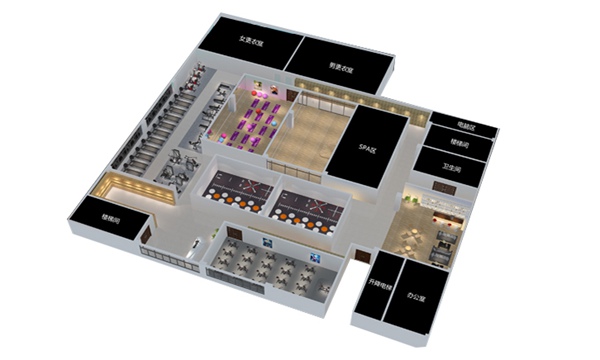 1700平方健身房配置方案-广西mk体育健身器材有限公司