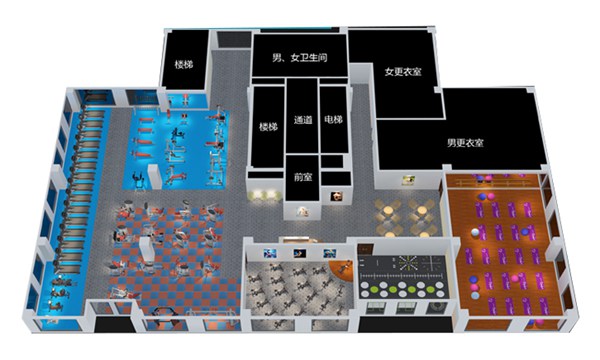 1500平方健身房配置方案-广西mk体育体育健身器材有限公司