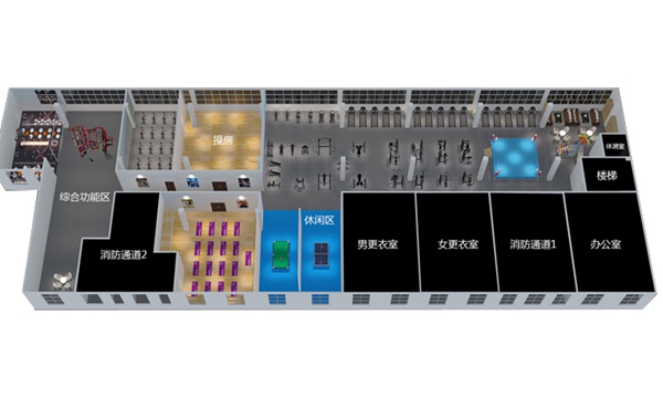 2000平方健身房配置方案-广西mk体育健身器材有限公司